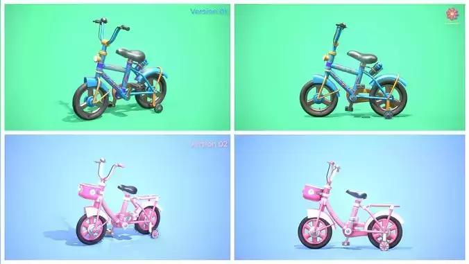 Low Poly Cartoony Bicycle Pack for Ar Vr and Games