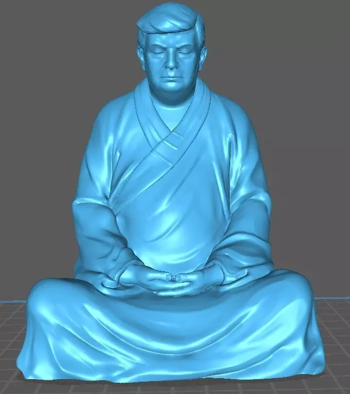 Meditate Zen Buddha Donald J Trump pose 3D print model