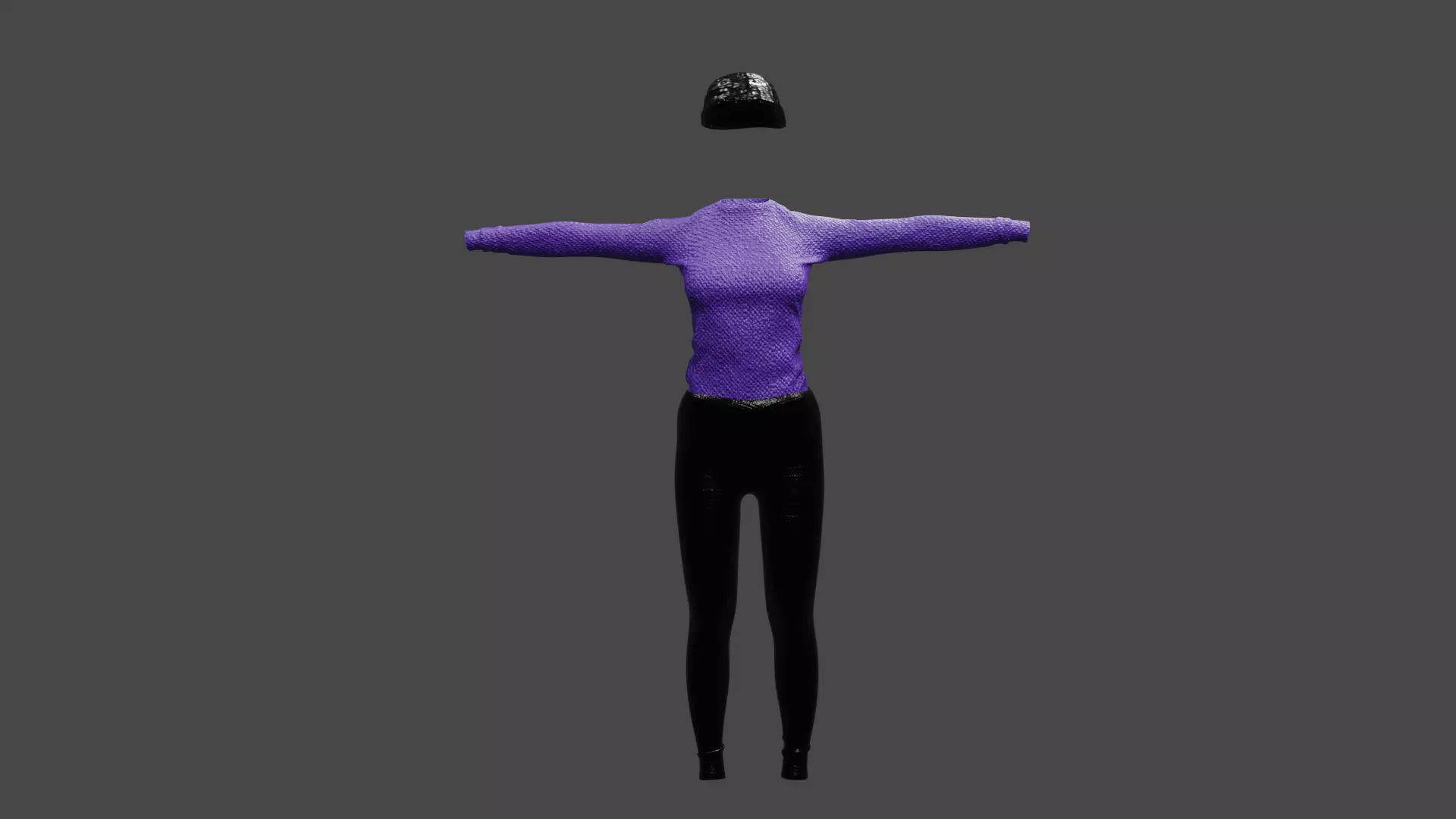Woman clothing Sweater Leggings and Hat Free low-poly 3D model