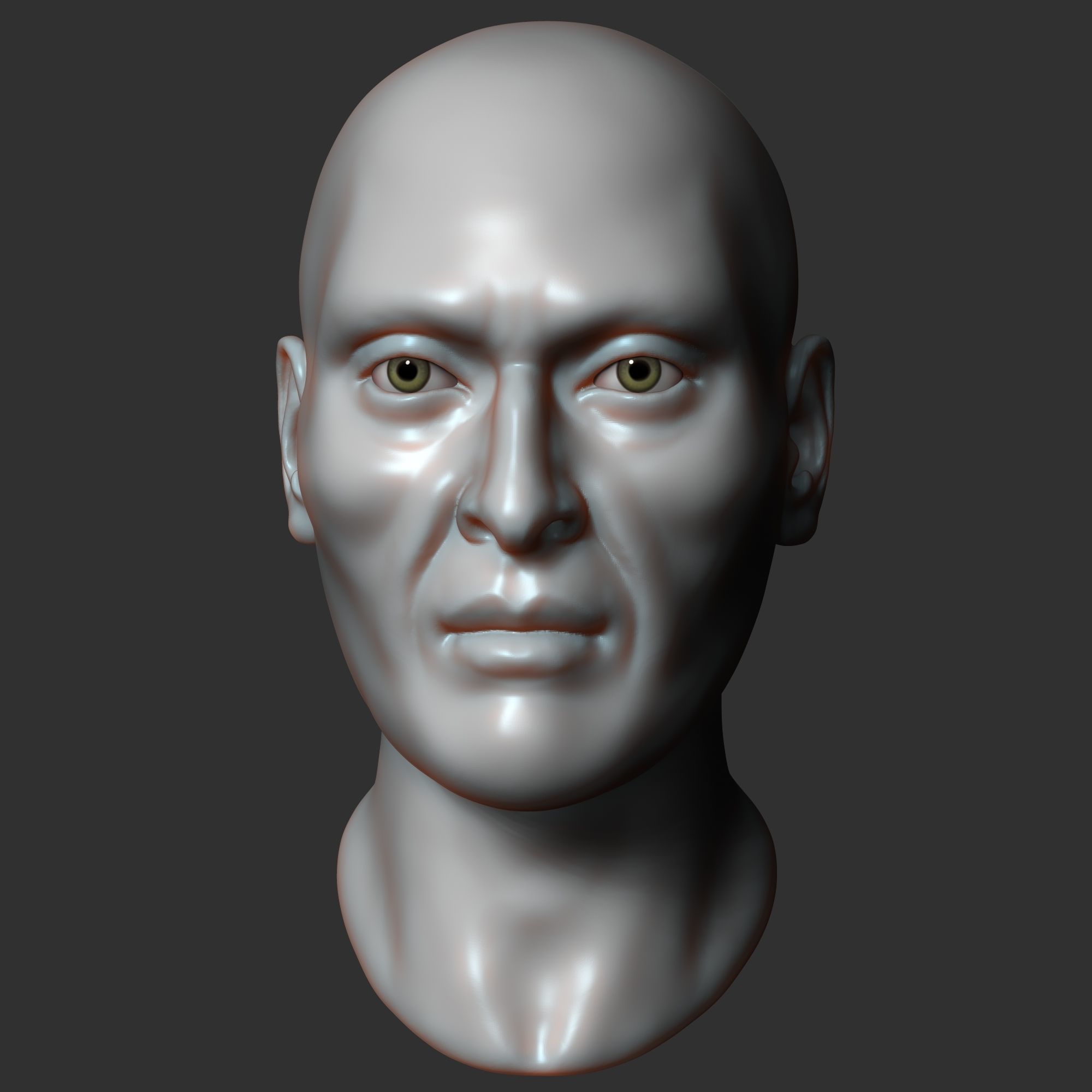 Asian male head sculpt 3D model_3