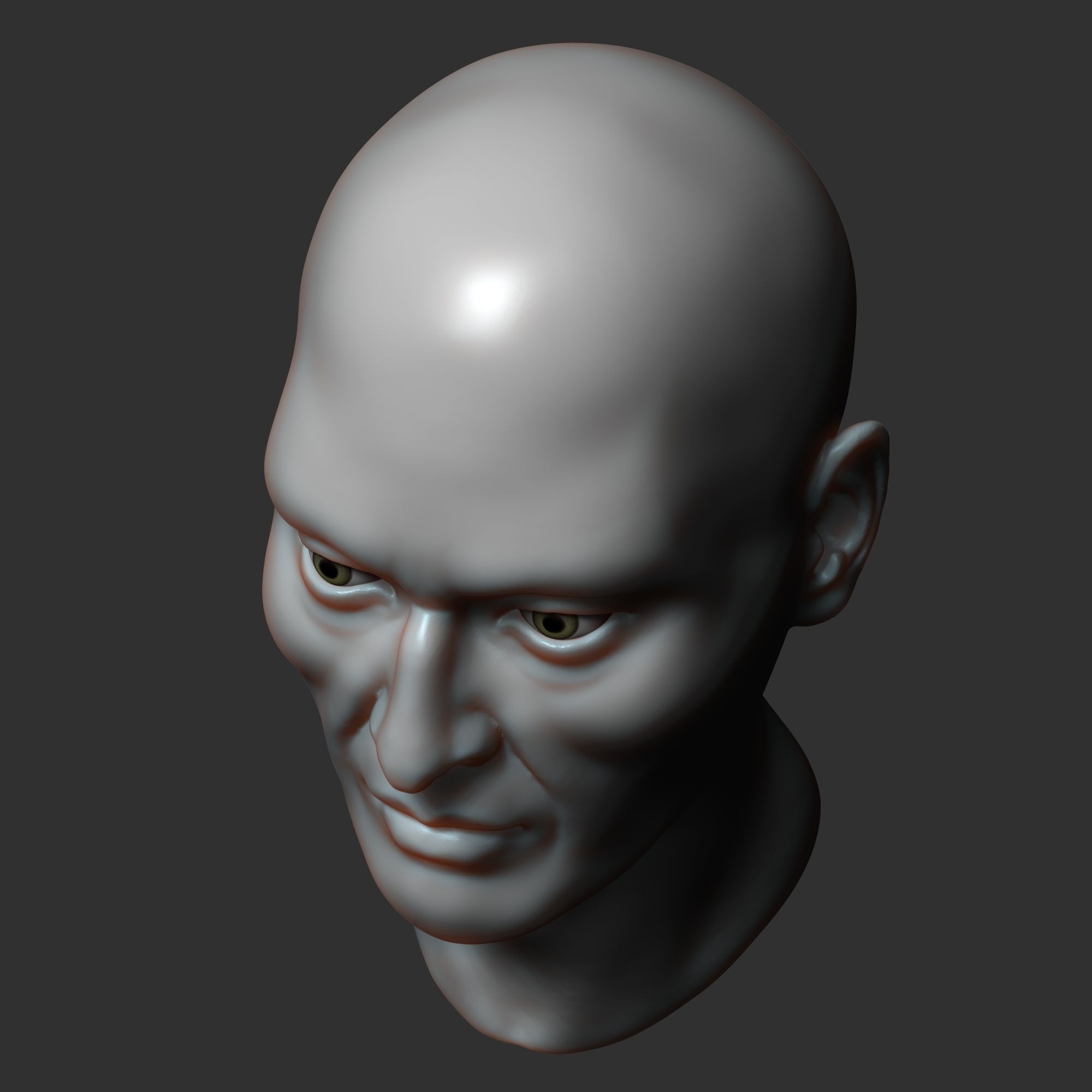 Asian male head sculpt 3D model_10