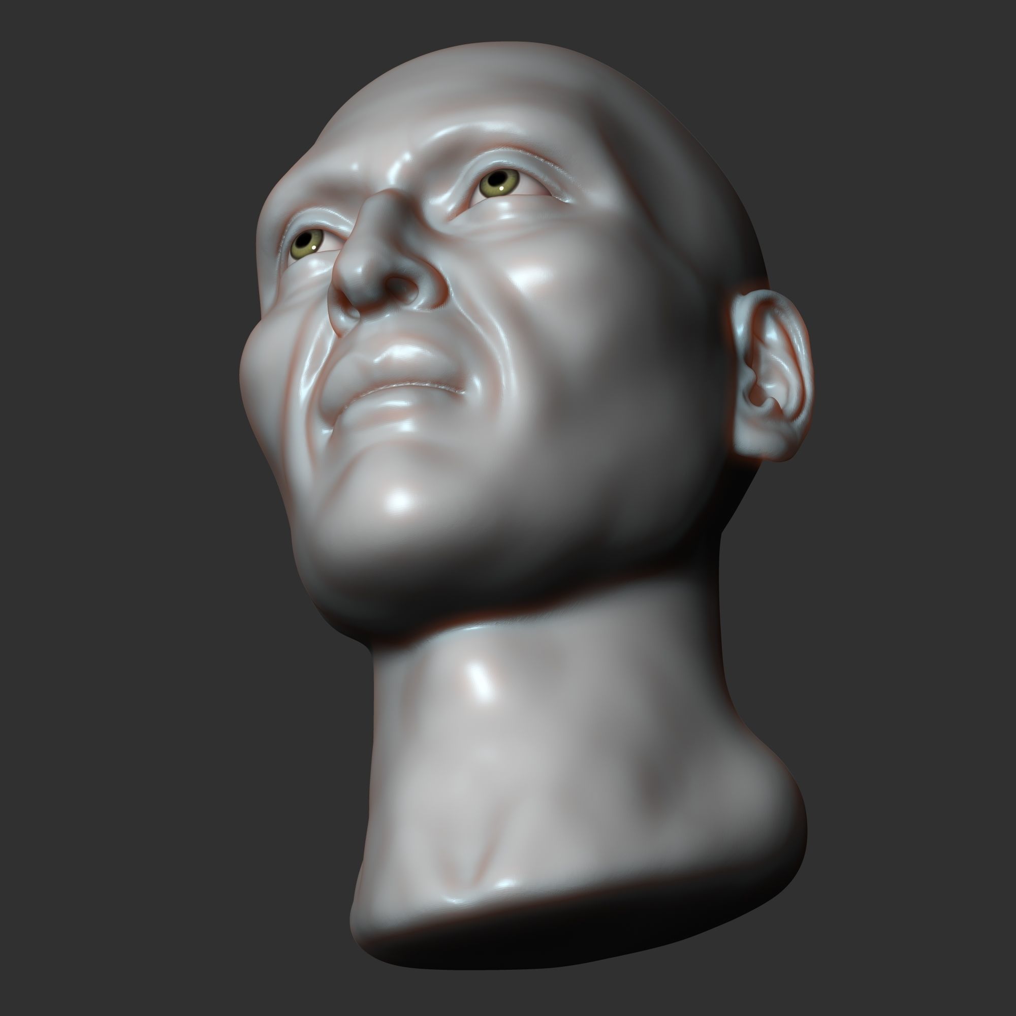 Asian male head sculpt 3D model_8