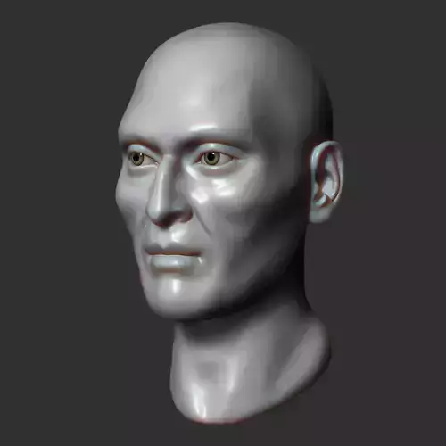 Asian male head sculpt 3D model