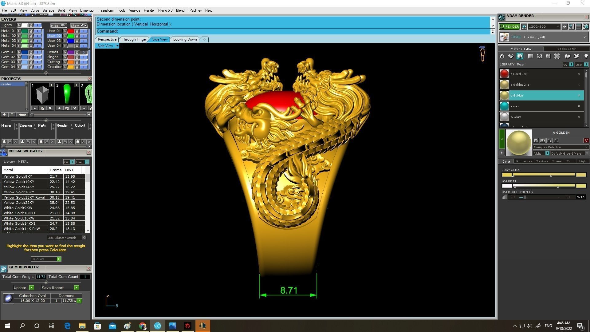 oval ruby chinese dragon ring for men 3873 3D print model_5