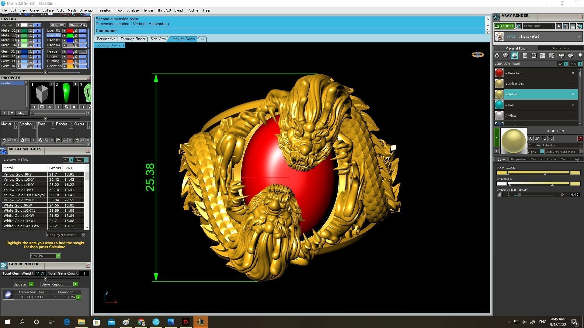 oval ruby chinese dragon ring for men 3873 3D print model_4