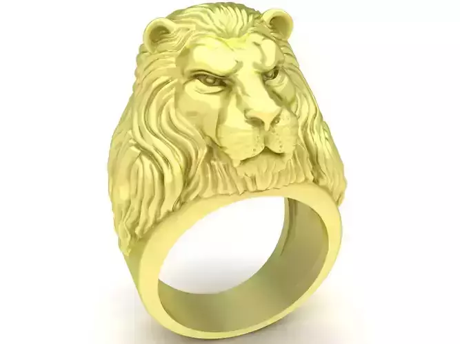 Lion Head Ring for Men Jewelry Model 3876 3D print model