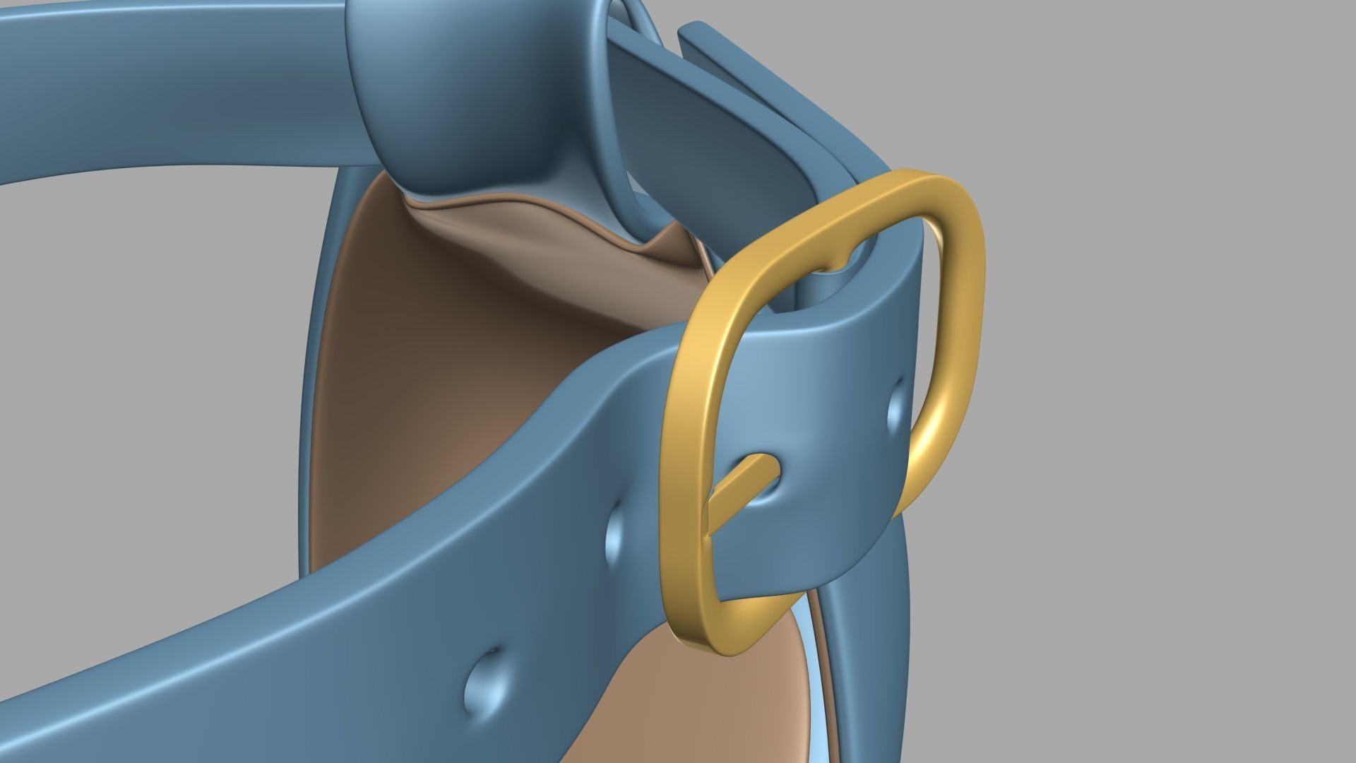 Beautiful Peep Toe Platform High Heels Shoes with Ankle Strap 3D model_18