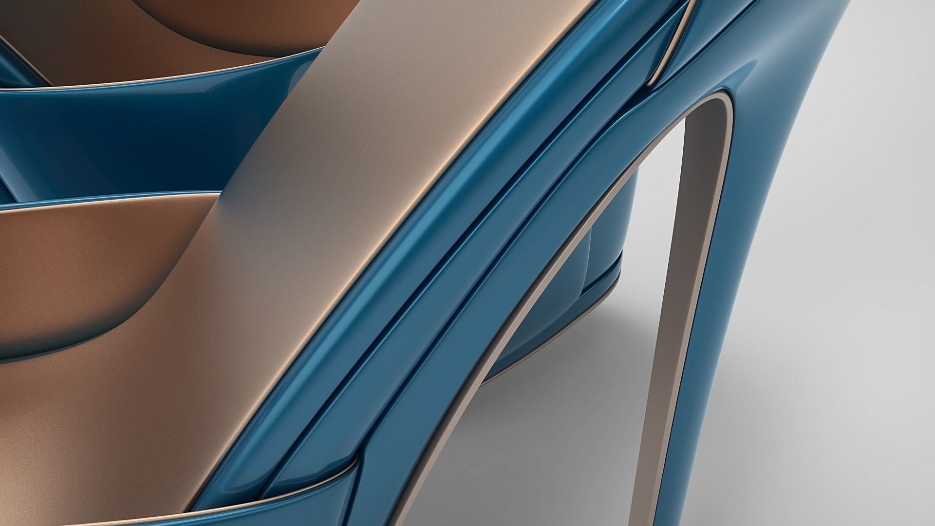 Beautiful Peep Toe Platform High Heels Shoes with Ankle Strap 3D model_7