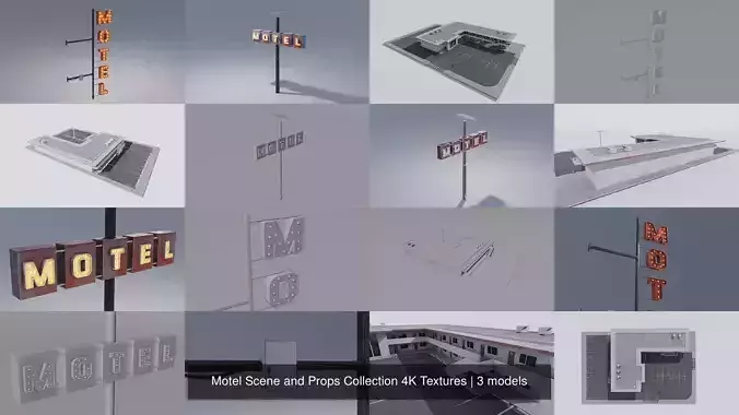 Motel Scene and Props Collection 4K Textures 