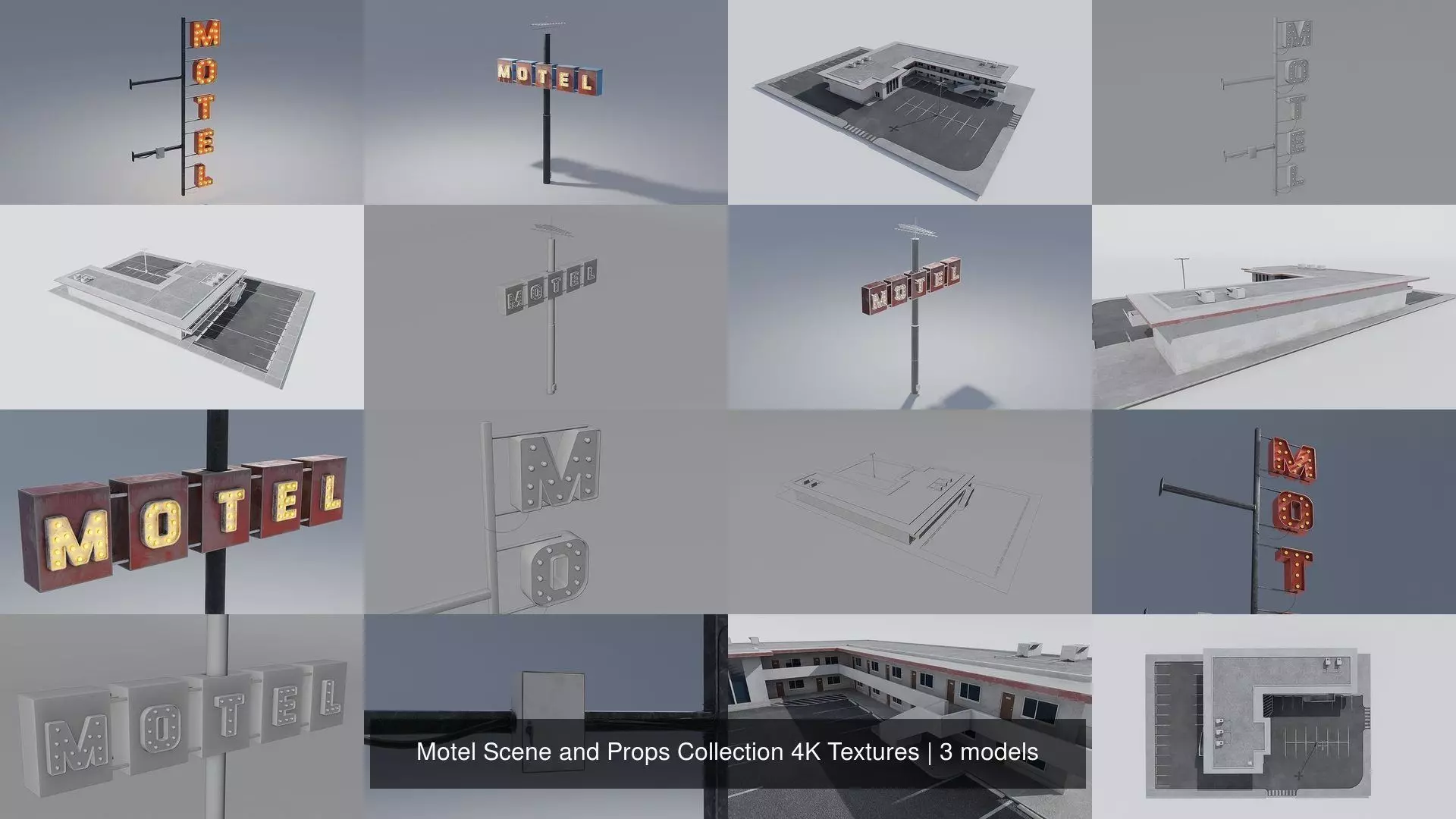 Motel Scene and Props Collection 4K Textures _0