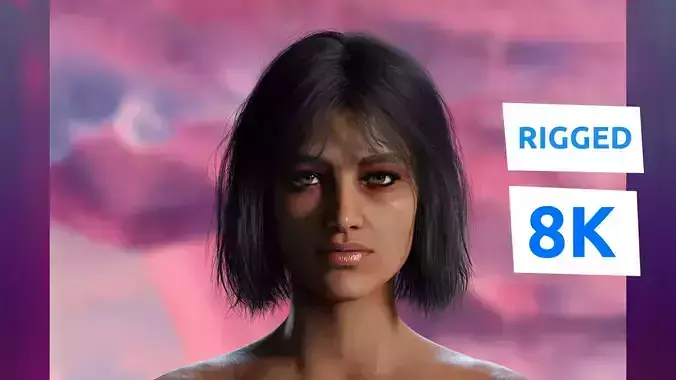 Photorealistic - nina Rigged 3d Model for Blender