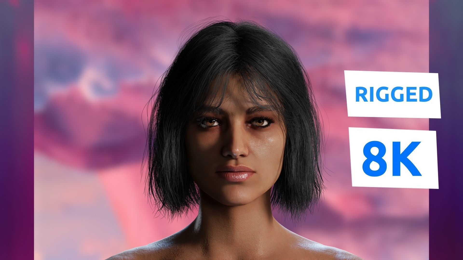 Photorealistic - nina Rigged 3d Model for Blender 3D model rigged ...