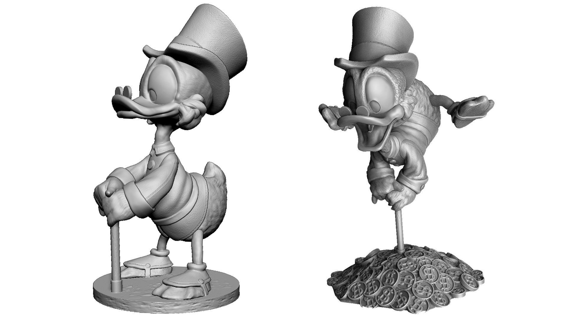 SCROOGE McDuck for 3D printing 2 OPTIONS 3D print model_2