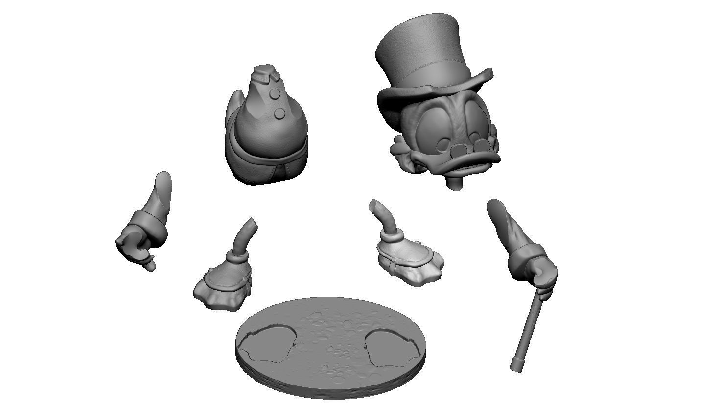 SCROOGE McDuck for 3D printing 2 OPTIONS 3D print model_4