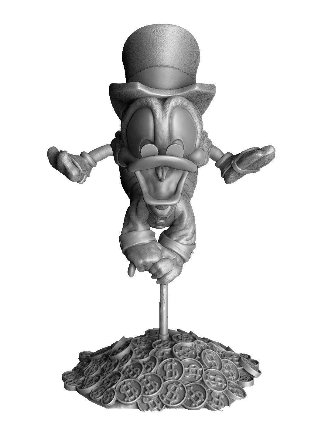 SCROOGE McDuck for 3D printing 2 OPTIONS 3D print model_45