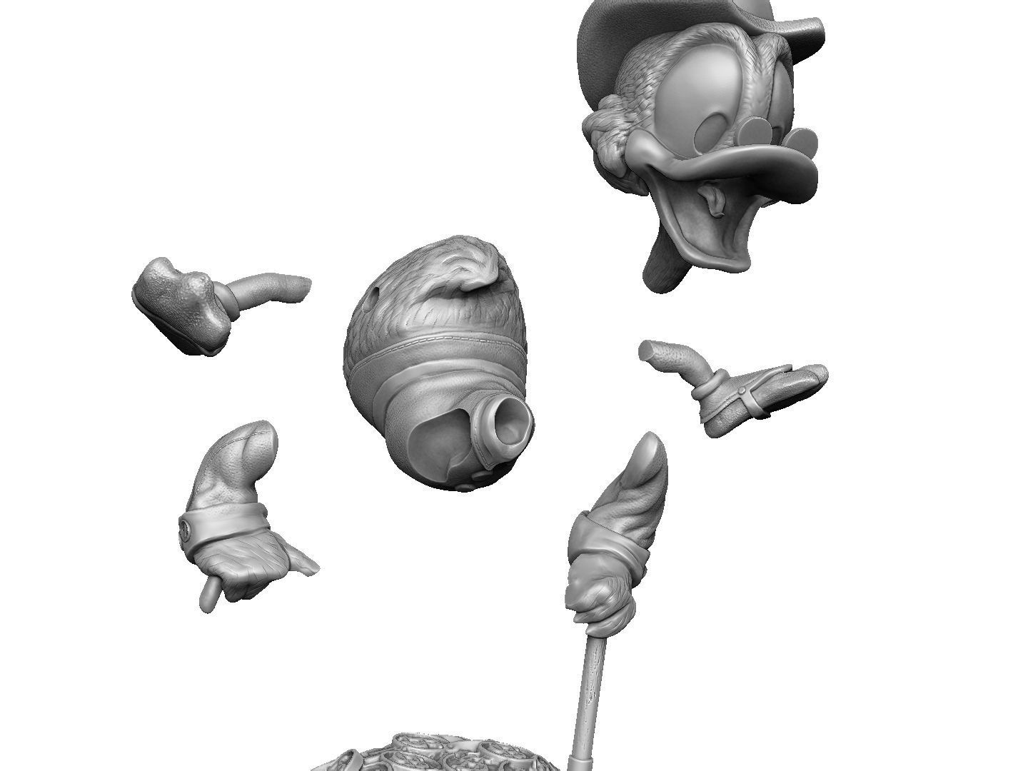 SCROOGE McDuck for 3D printing 2 OPTIONS 3D print model_7