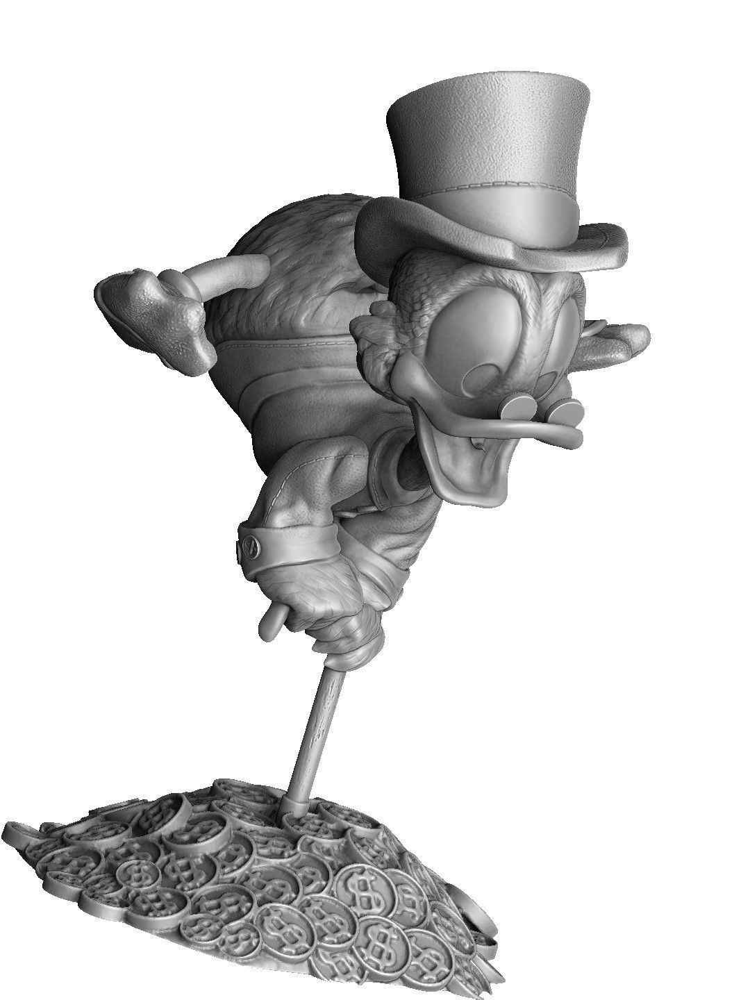 SCROOGE McDuck for 3D printing 2 OPTIONS 3D print model_52
