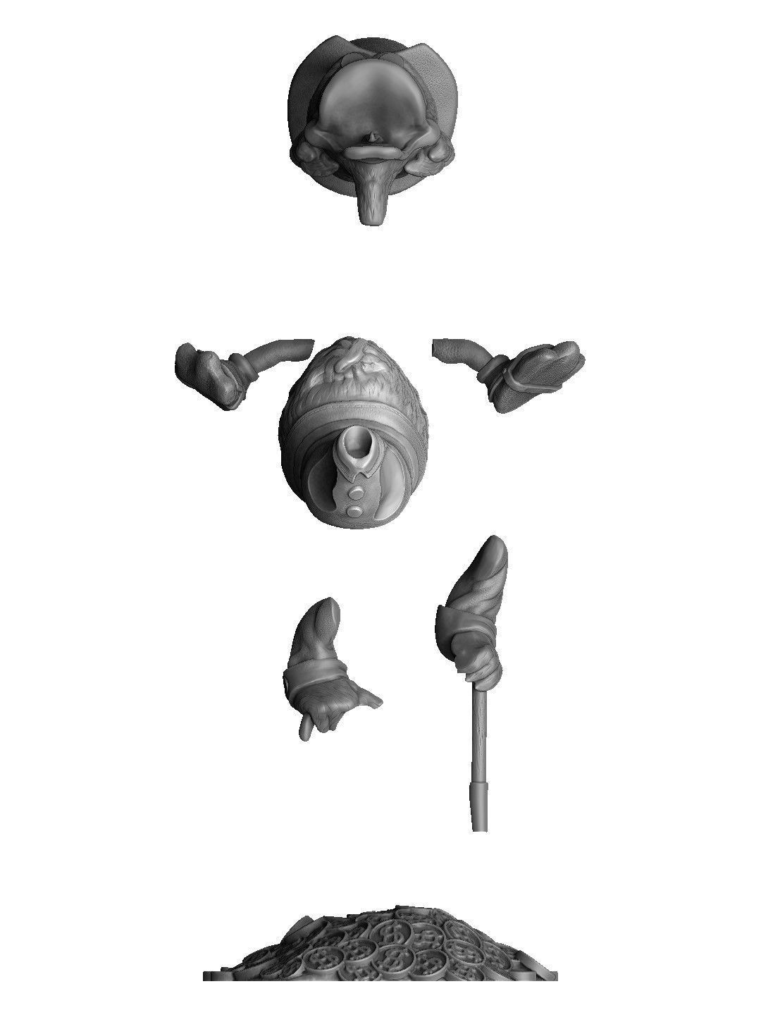 SCROOGE McDuck for 3D printing 2 OPTIONS 3D print model_46