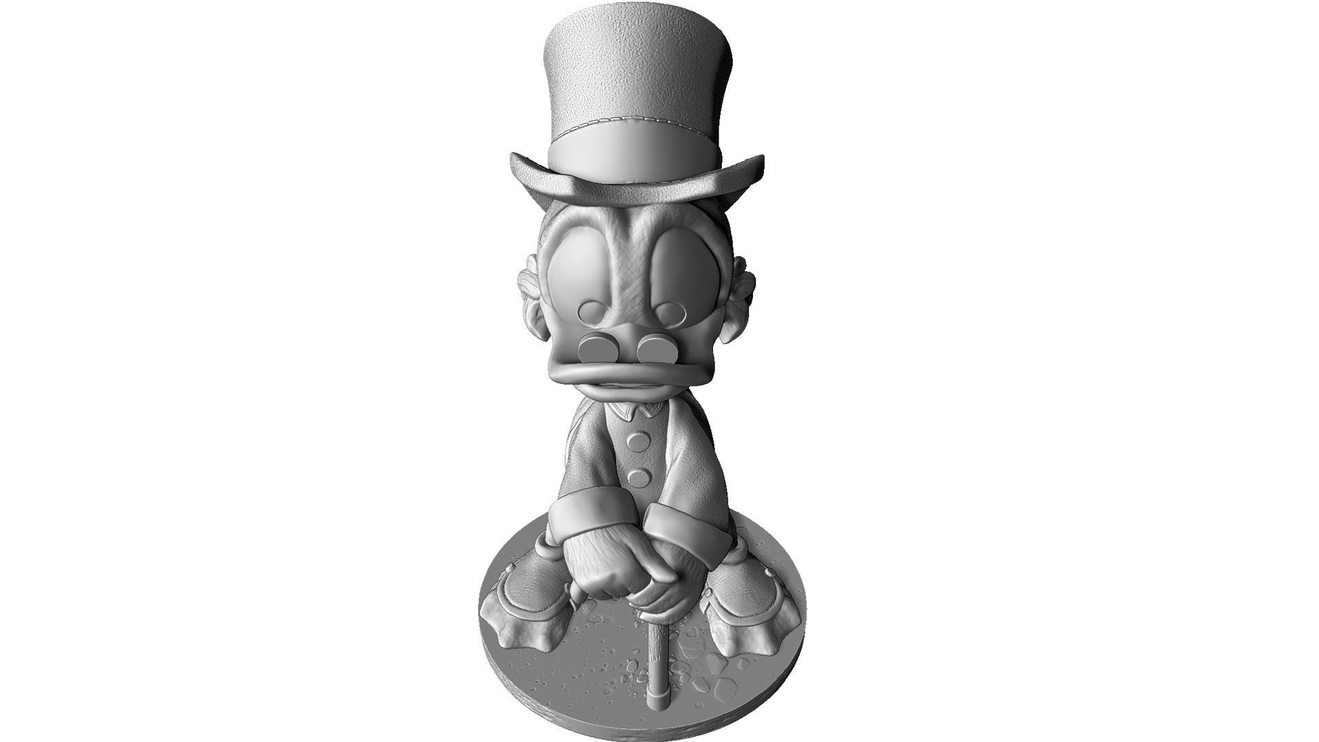 SCROOGE McDuck for 3D printing 2 OPTIONS 3D print model_14