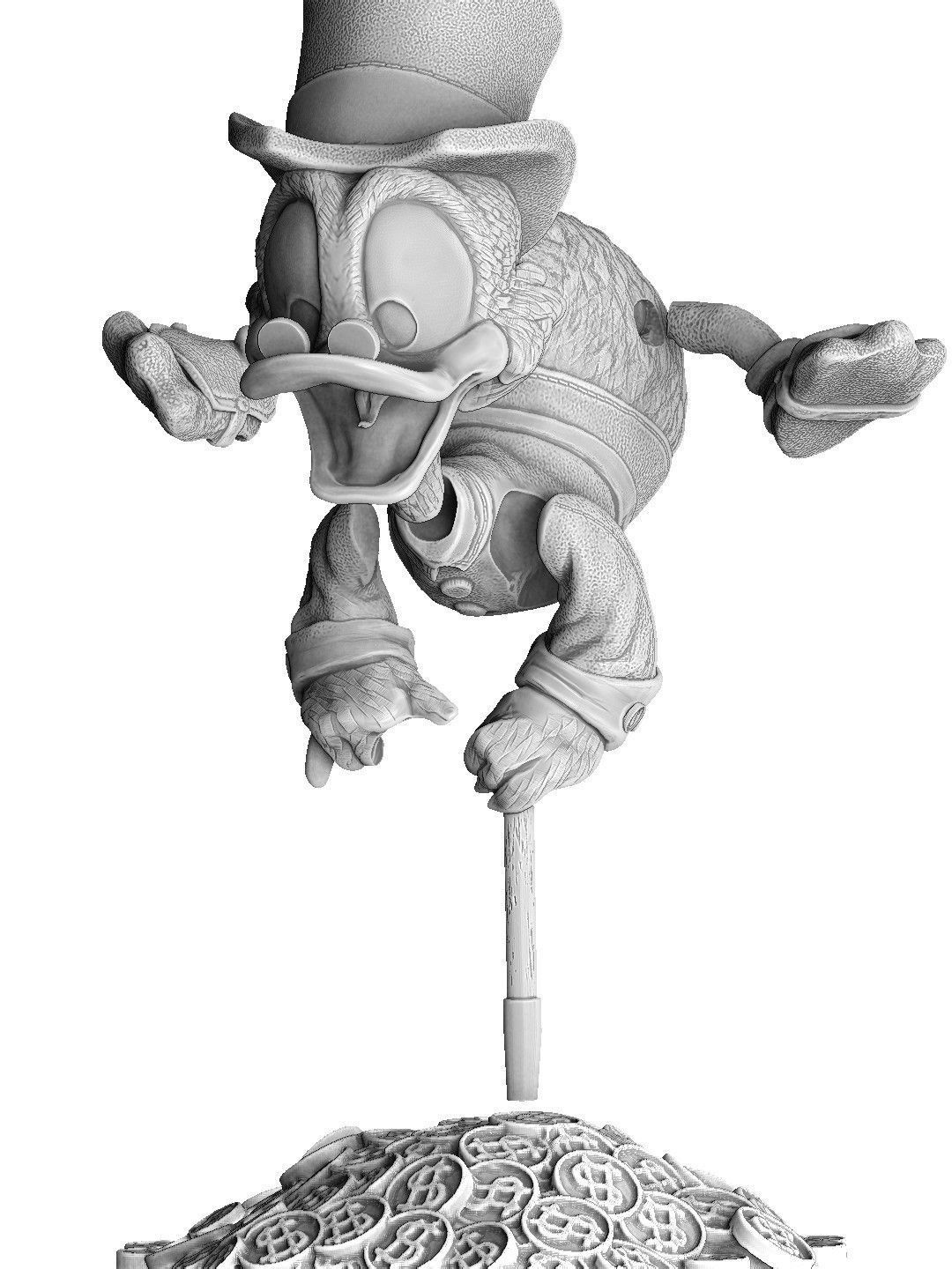 SCROOGE McDuck for 3D printing 2 OPTIONS 3D print model_56