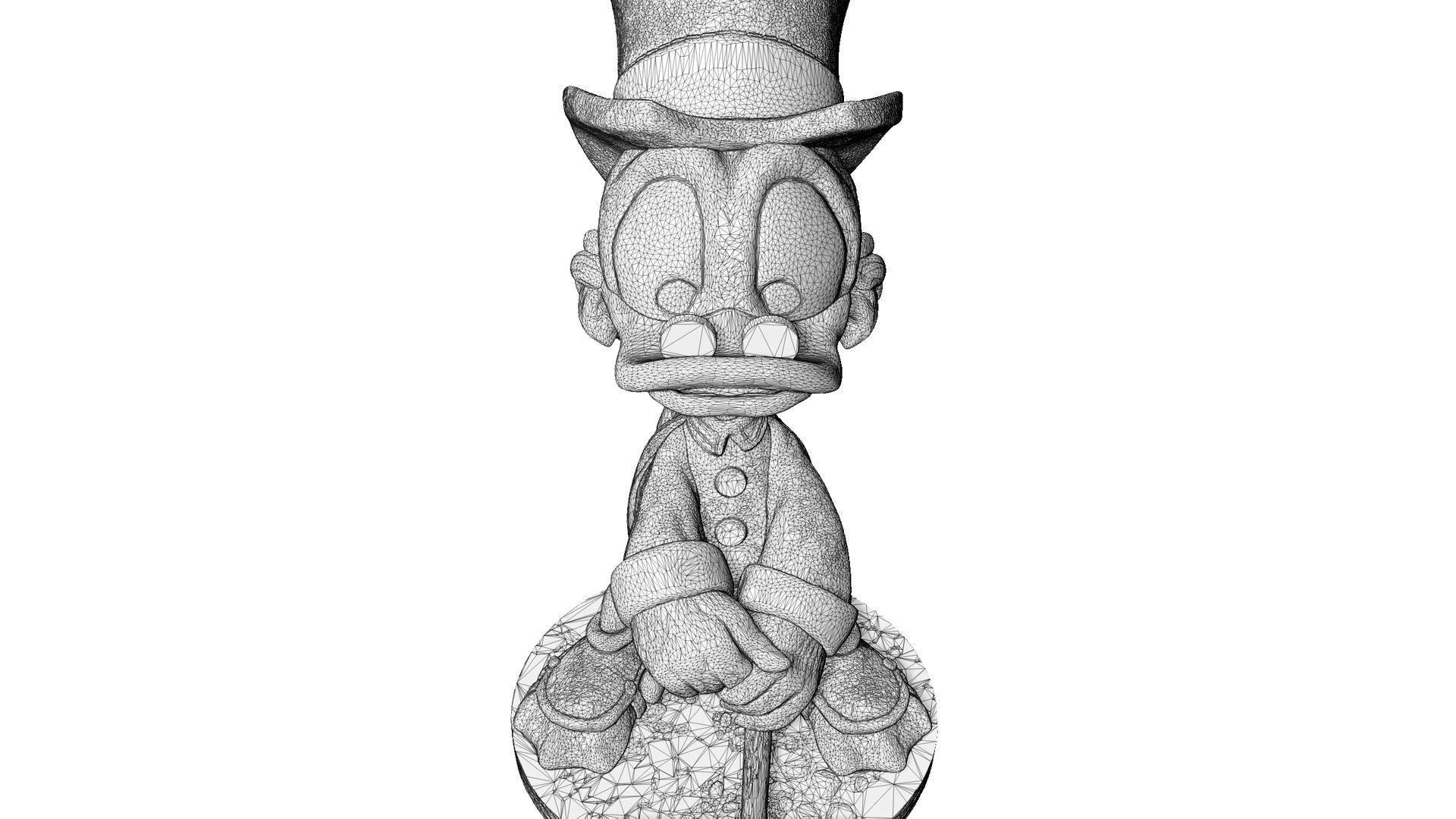 SCROOGE McDuck for 3D printing 2 OPTIONS 3D print model_28