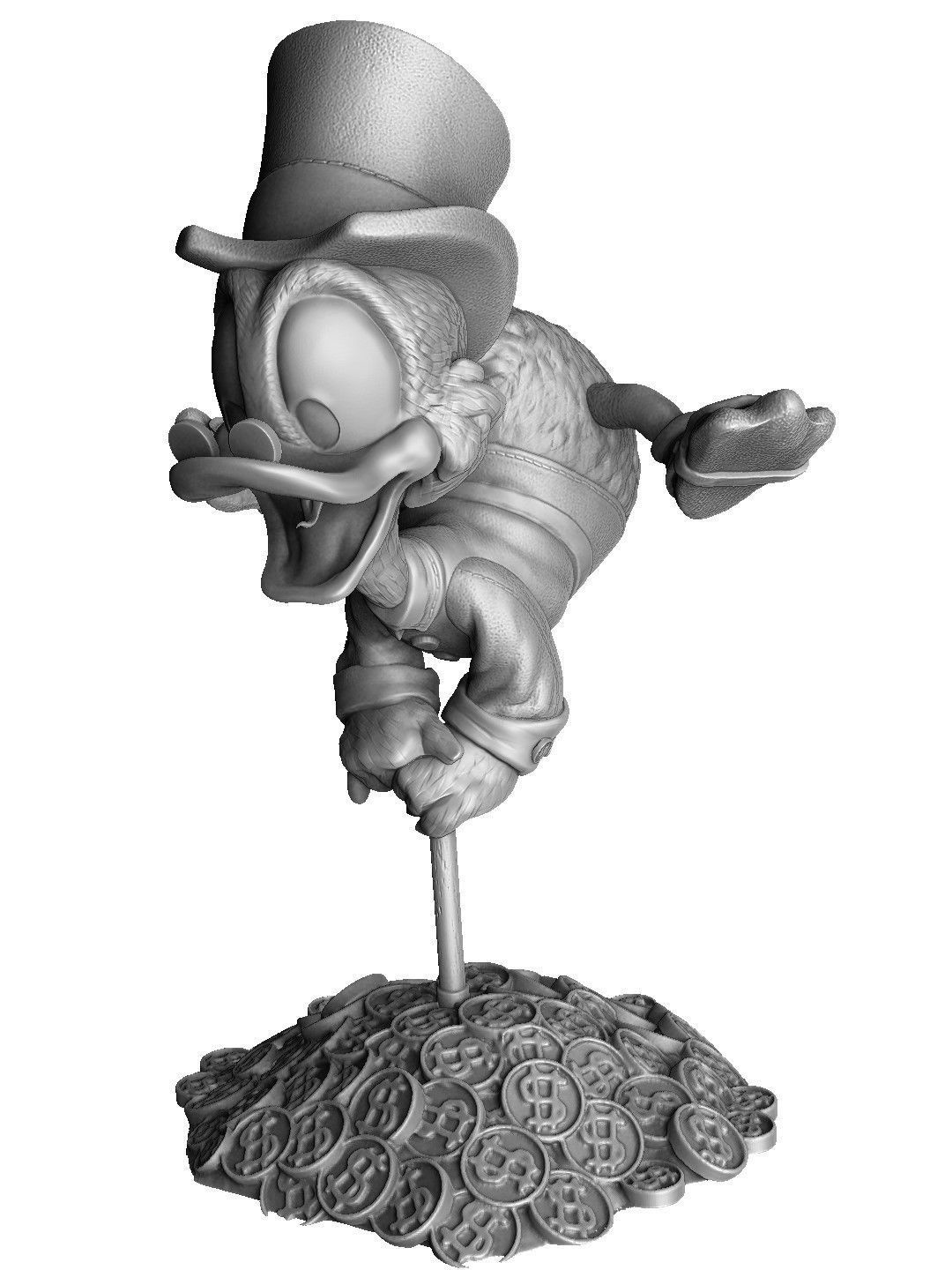 SCROOGE McDuck for 3D printing 2 OPTIONS 3D print model_55