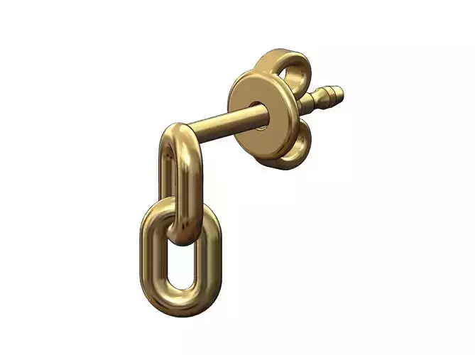 Double oblang chain link stud earring