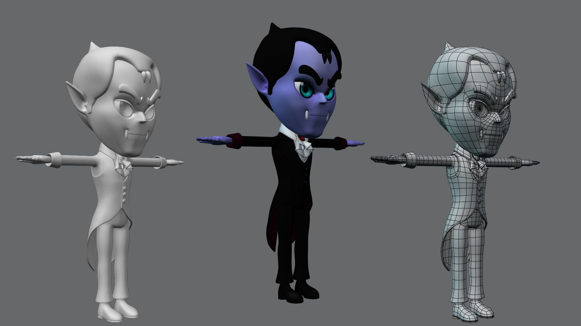 Halloween Vampire  Low-poly 3D model_5