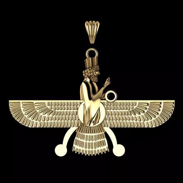 farvahar egyptian falcon pendant 3D print model_0