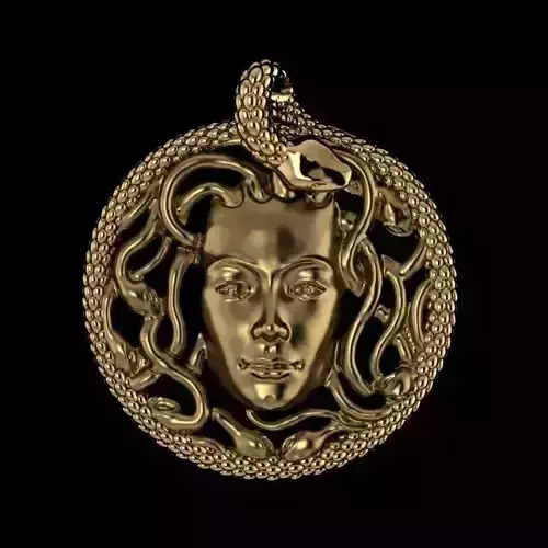 medosa gold medusa pendant