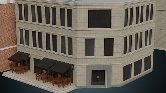Buildings Collection 3 city Low-poly 3D model 6