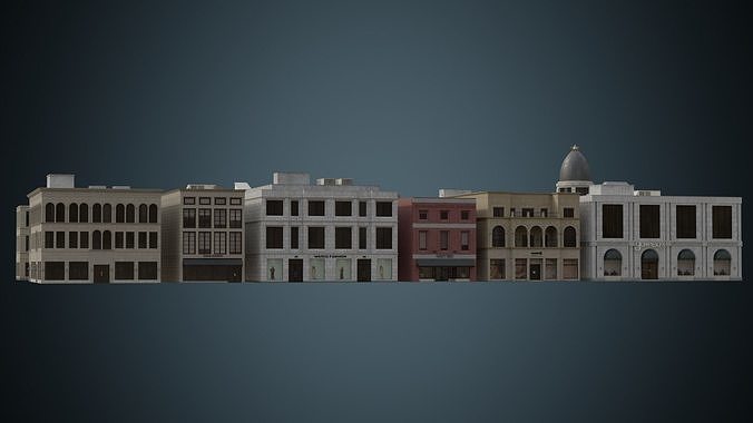 Buildings Collection 3 city Low-poly 3D model 4