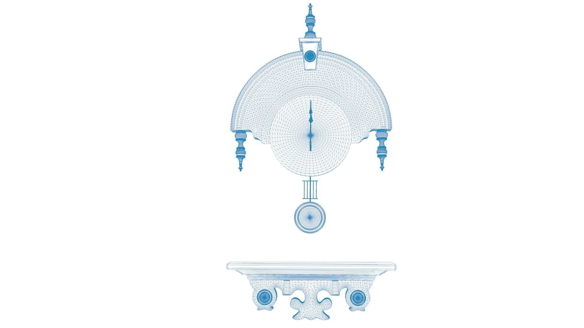 Fancy Pendulum Wall Clock 3D model_6