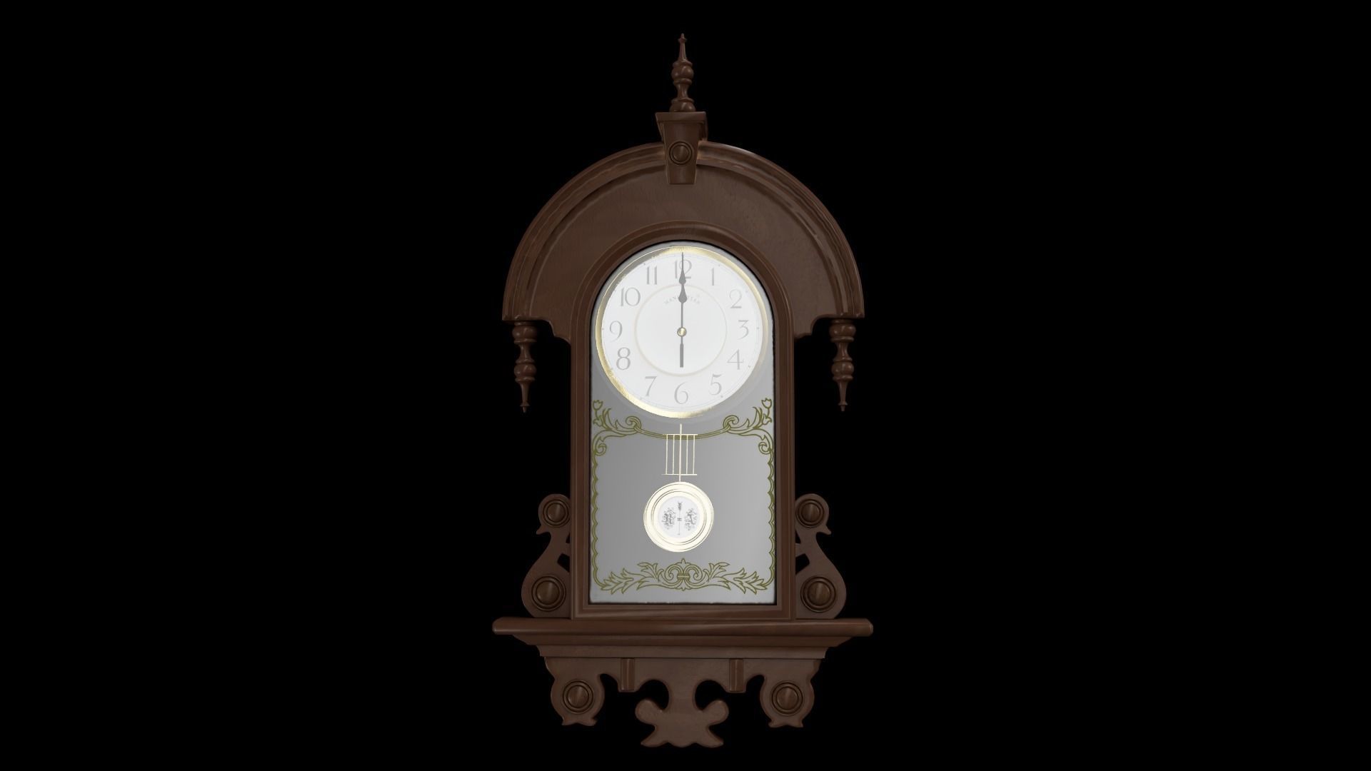 Fancy Pendulum Wall Clock 3D model_3