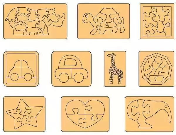 114 Puzzle Vector 2D Children Toy SVG CDR DXF Ai EPS