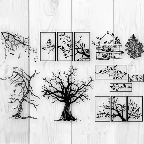 8 Modern Creative 2D Designs CNC  3D model
