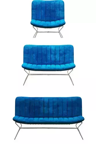 Armchair set model fabric and metal