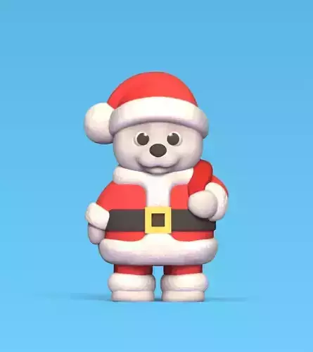 Bear Santa Claus 3D print model