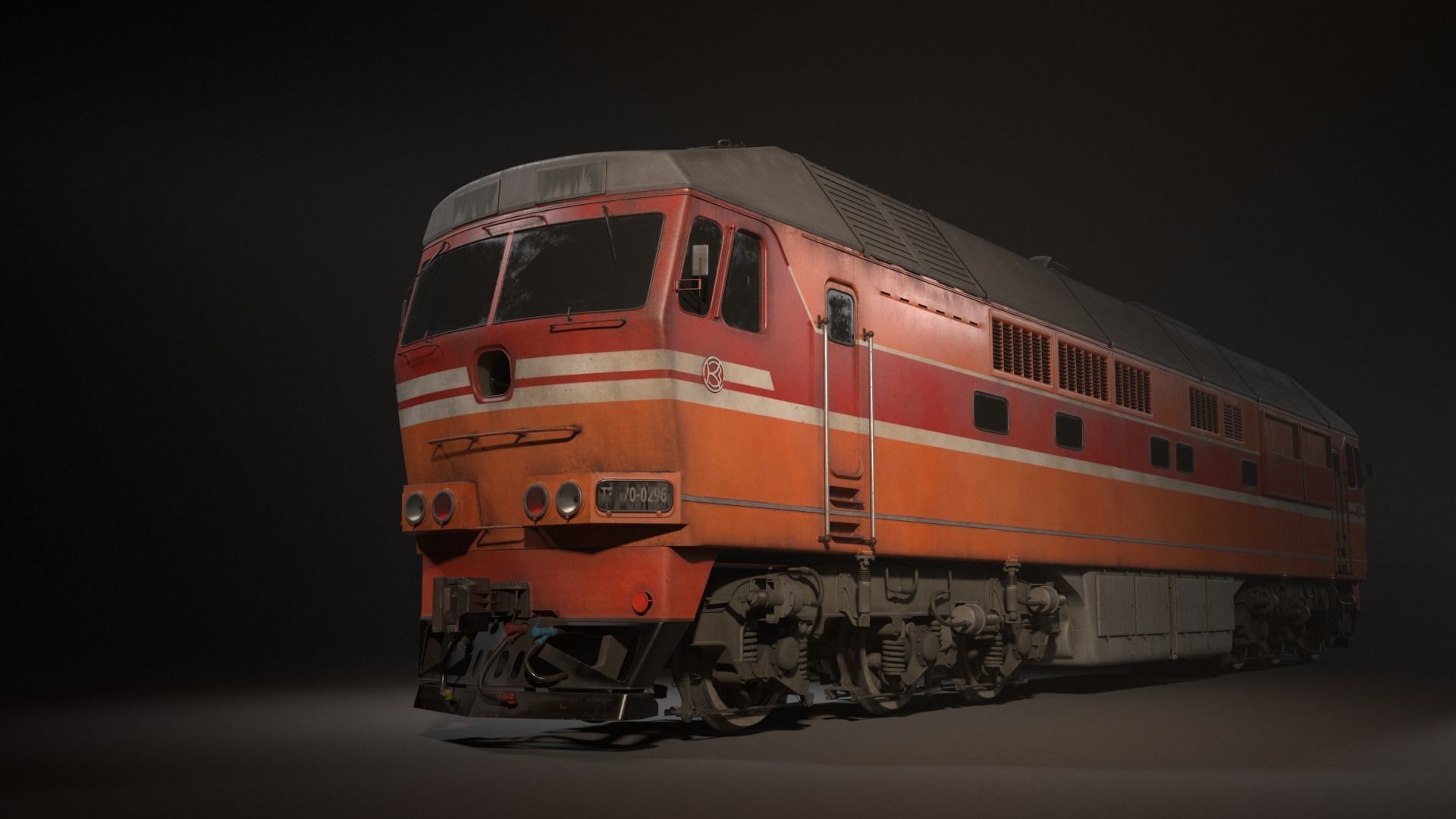 Diesel Locomotive TEP70 3D model_1