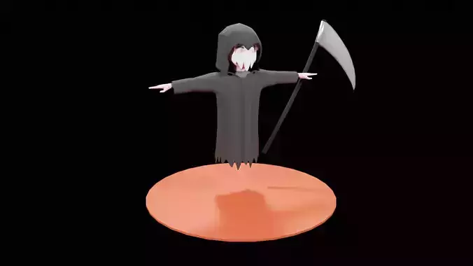 Lowpoly Cartoon Grim Reaper