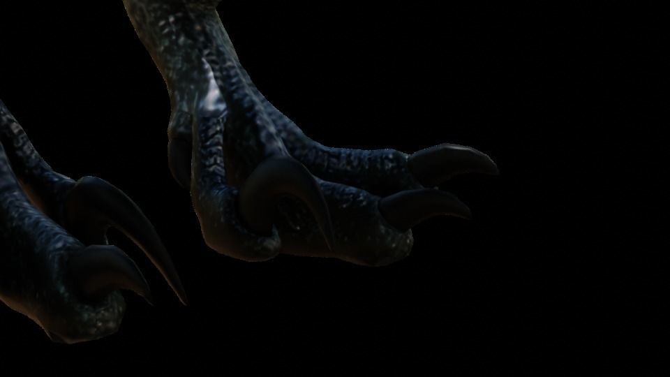 Blue 3d model dinsaur rig for blender 3D model_2