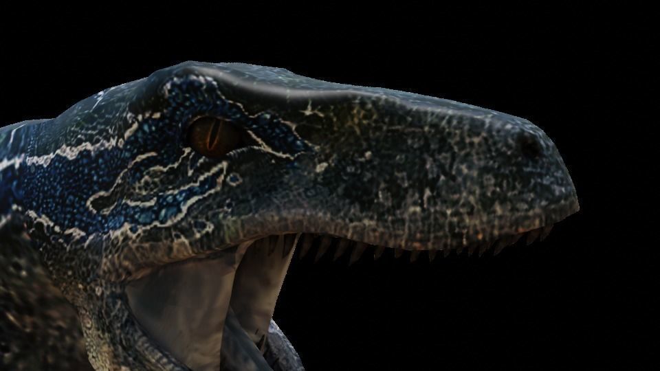 Blue 3d model dinsaur rig for blender 3D model_1