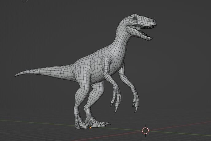 Blue 3d model dinsaur rig for blender 3D model_6