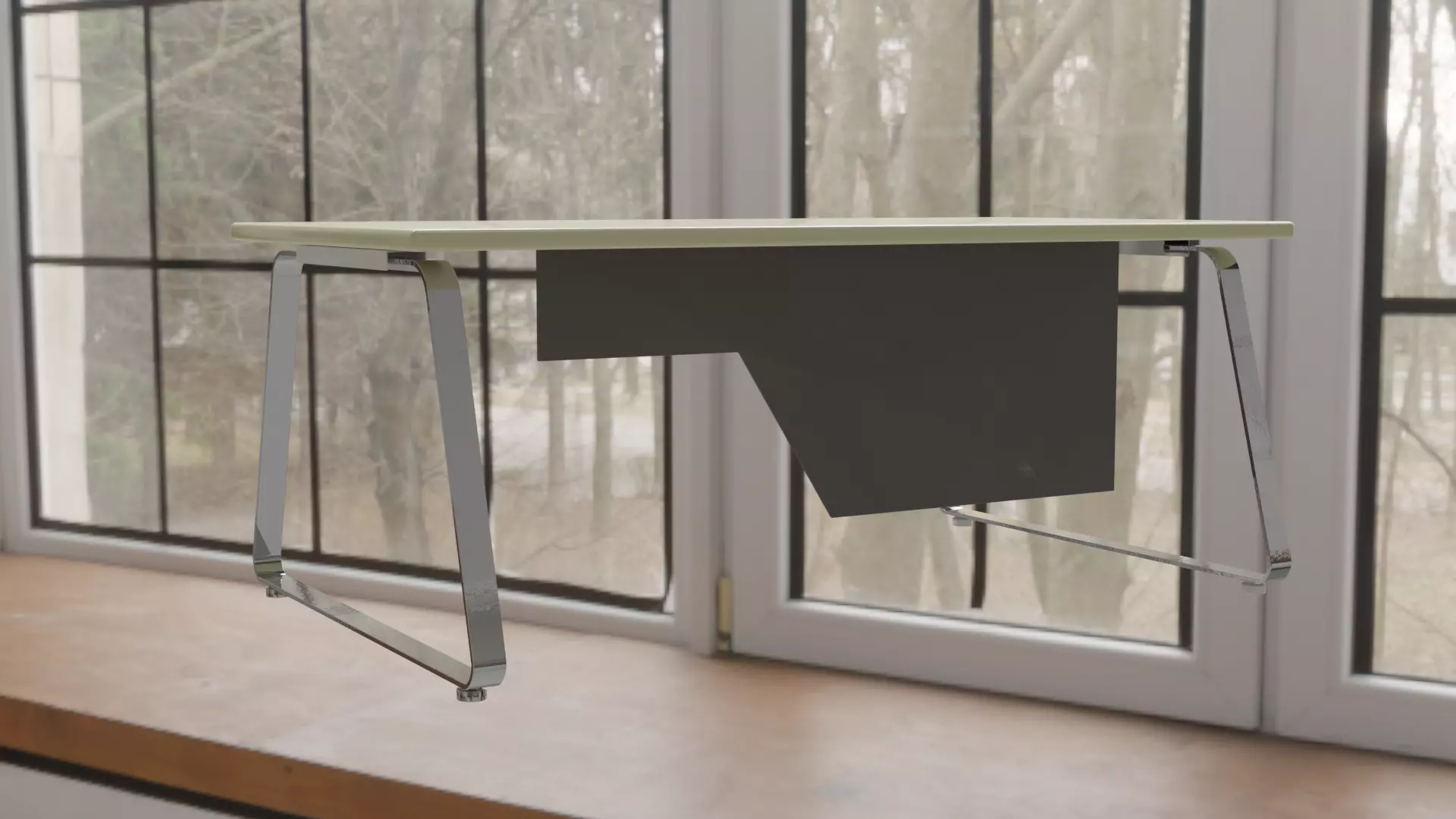 office desk 01 Free low-poly 3D model_0