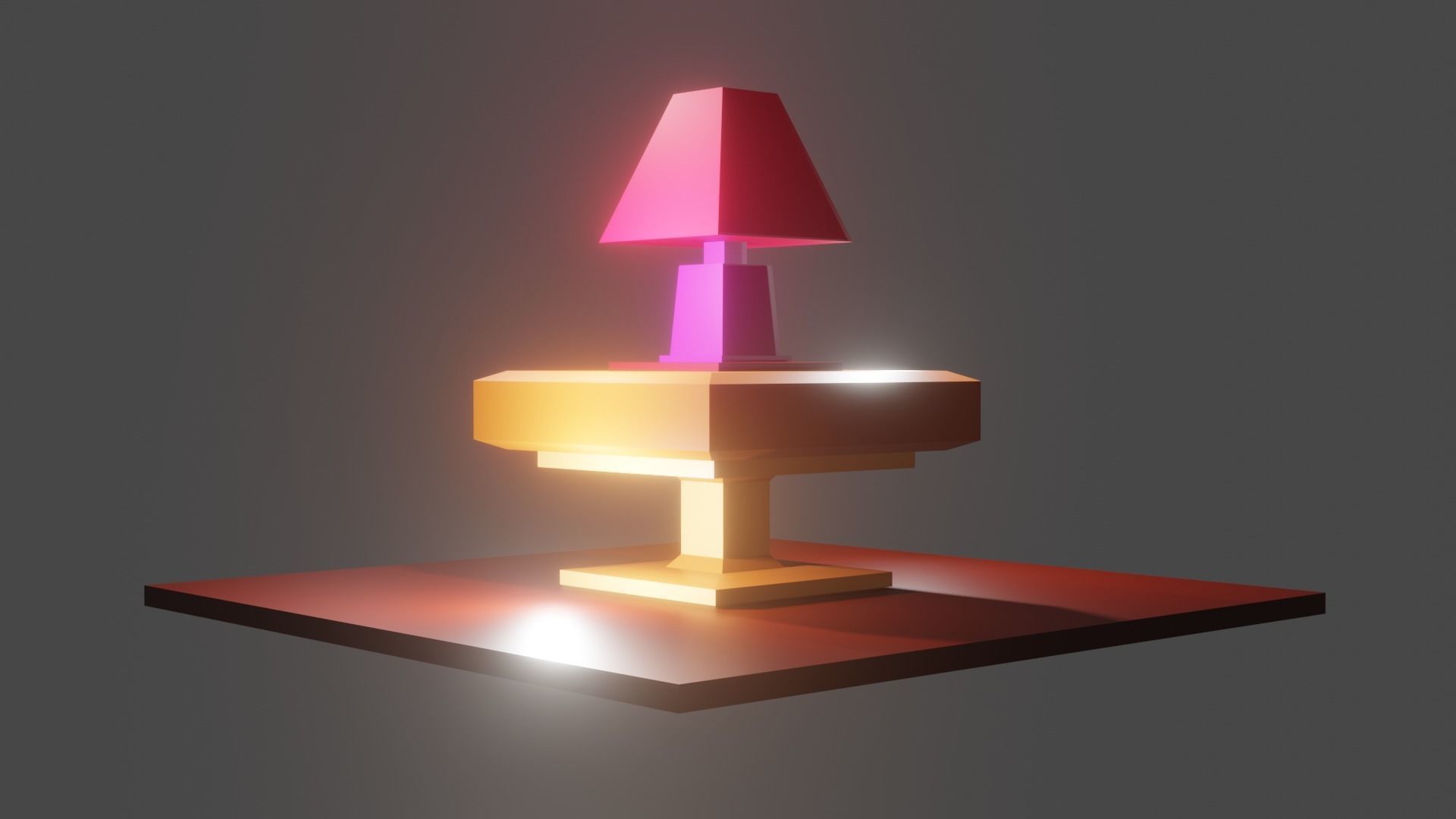 Table and table lamp Free low-poly 3D model_3