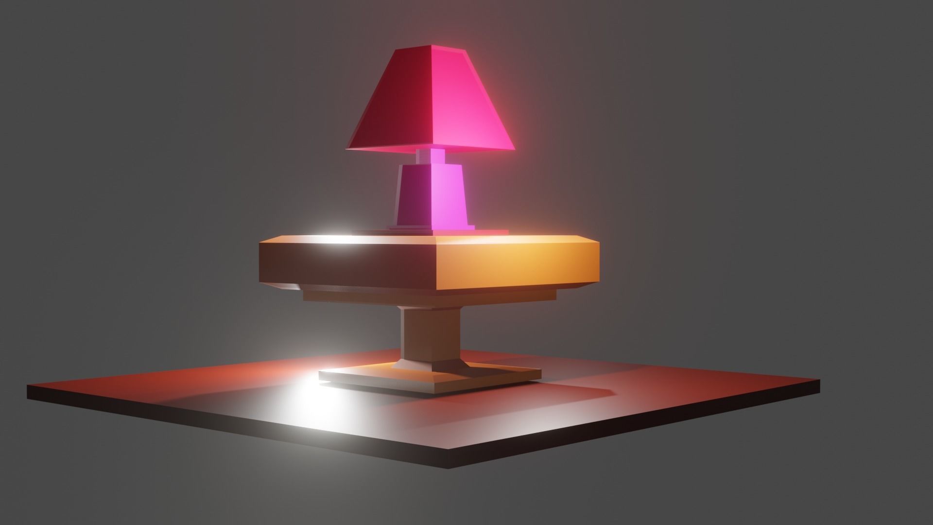 Table and table lamp Free low-poly 3D model_5