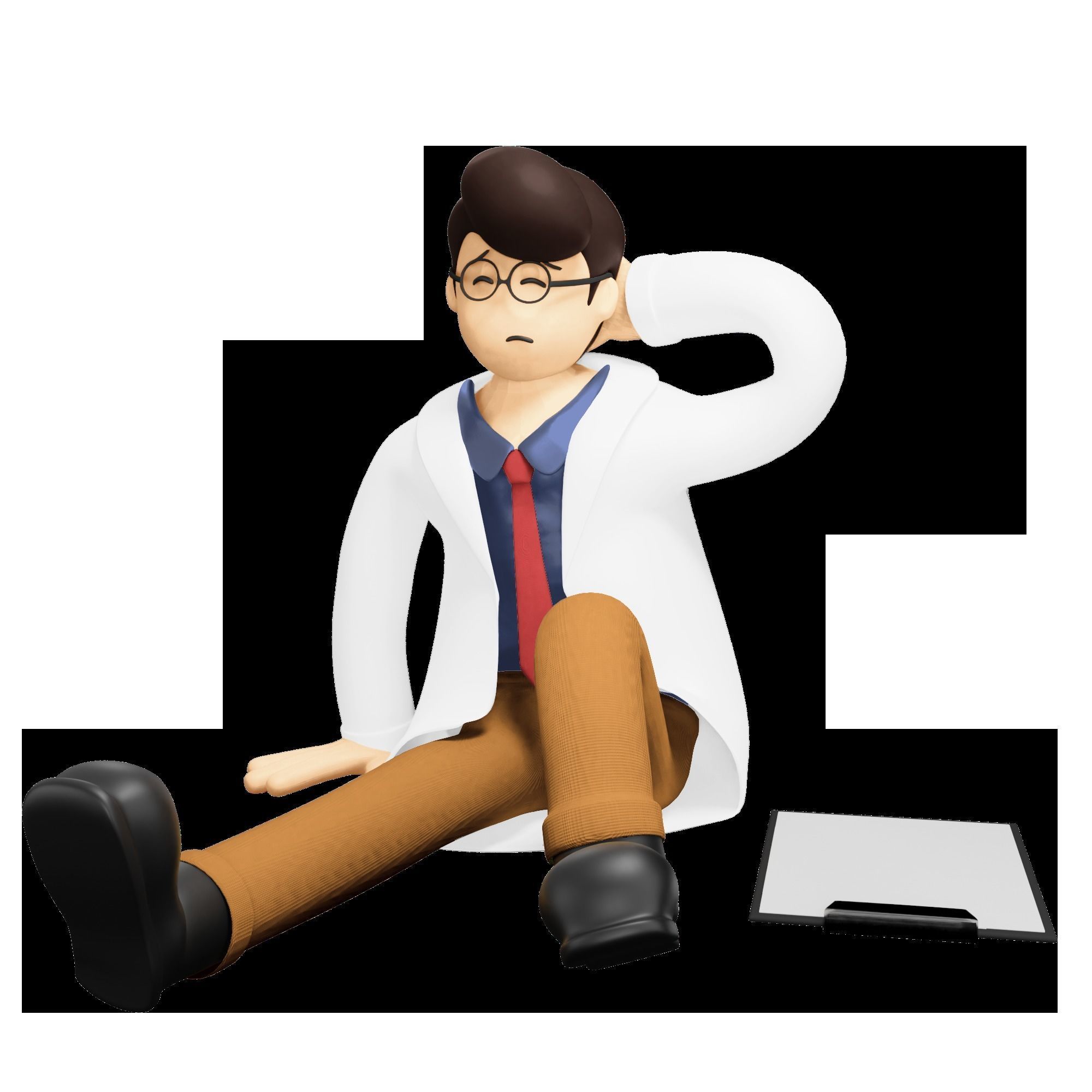 3D Character Doctor Illustration 3D model_4