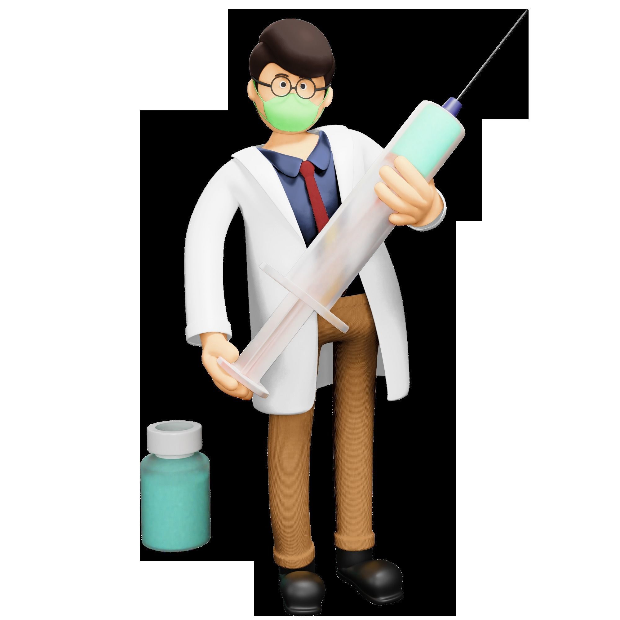 3D Character Doctor Illustration 3D model_2