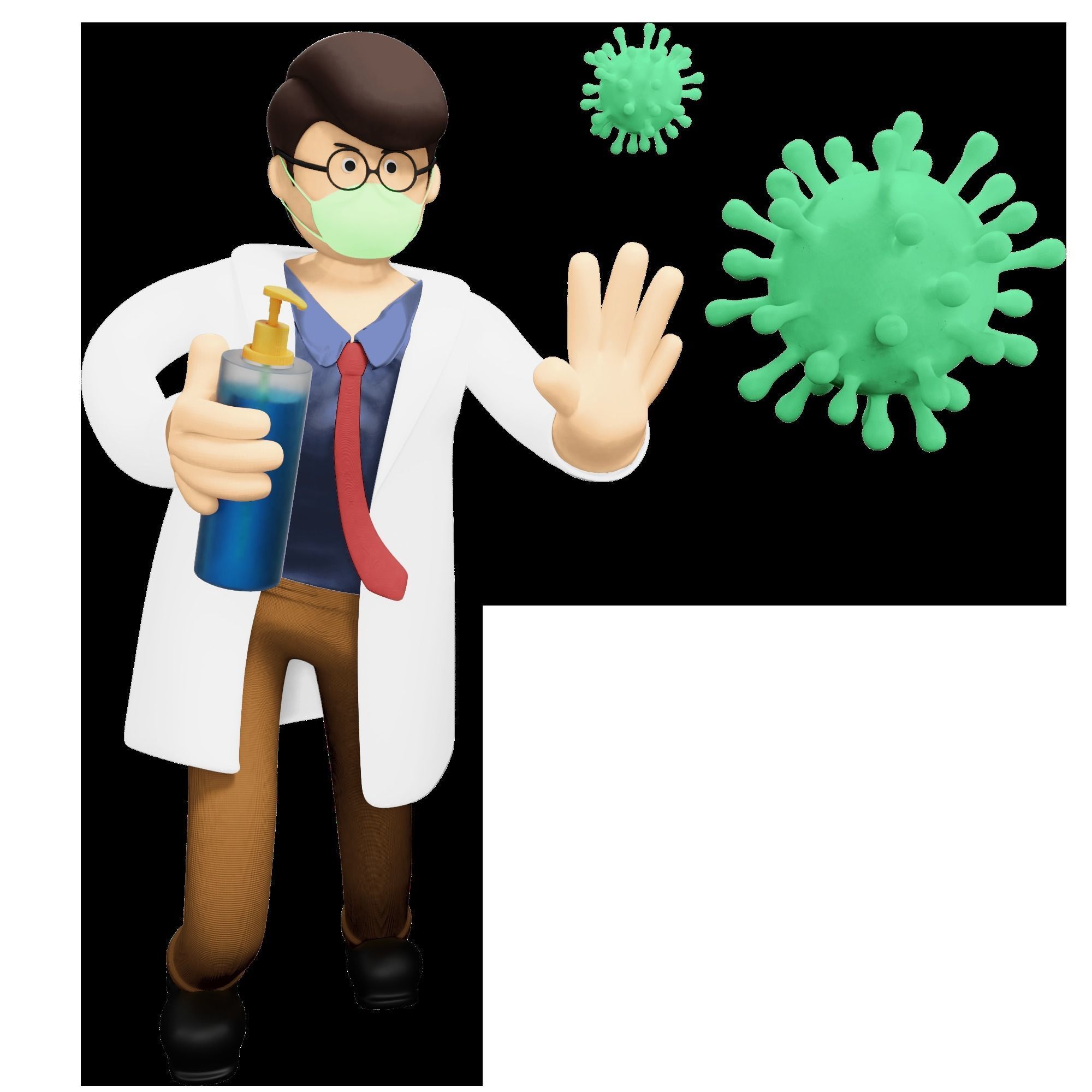 3D Character Doctor Illustration 3D model_3