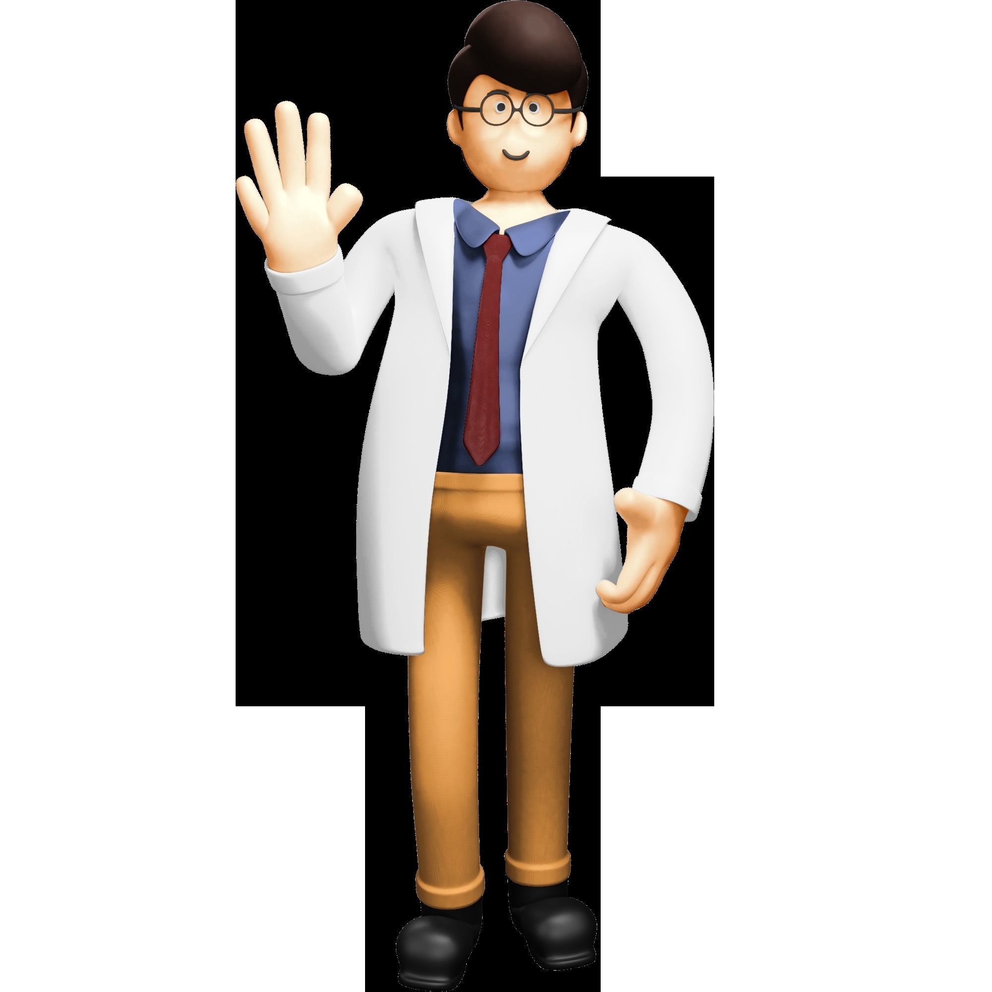 3D Character Doctor Illustration 3D model_1